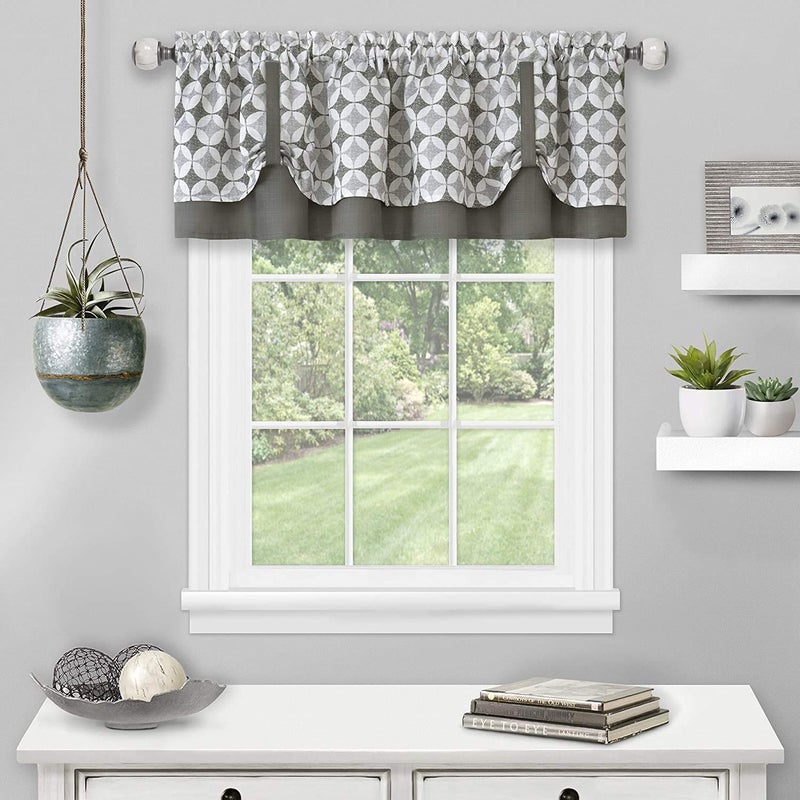 ACHIM Callie Double Layer Pickup Valance 58x14 - Grey